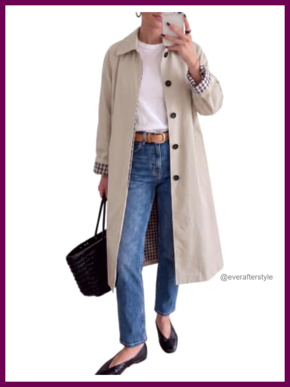 Lightweight Single Breasted Trench Coat Women Classic Mid Length Overcoat